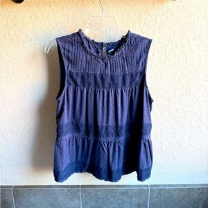 Old Navy Sleeveless Cotton/Lace Top